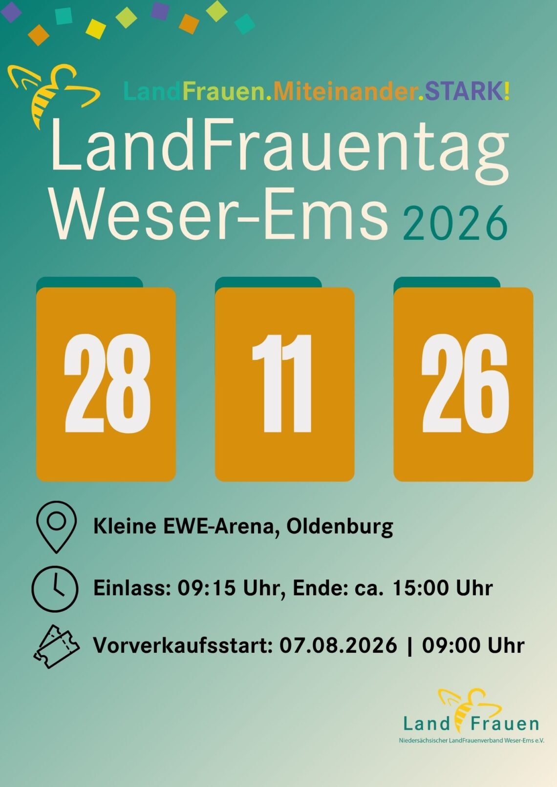 Datum vom LandFrauentag Weser-Ems 2026